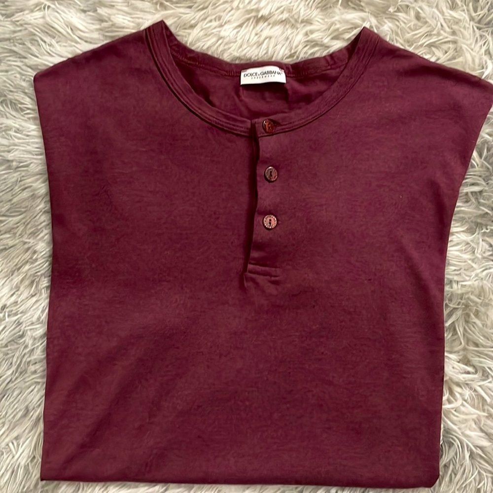 Dolce & Gabbana cotton and modal-blend Serafino t-shirt in Size S. Slim fit.